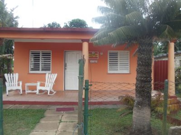 'House front' Casas particulares are an alternative to hotels in Cuba.